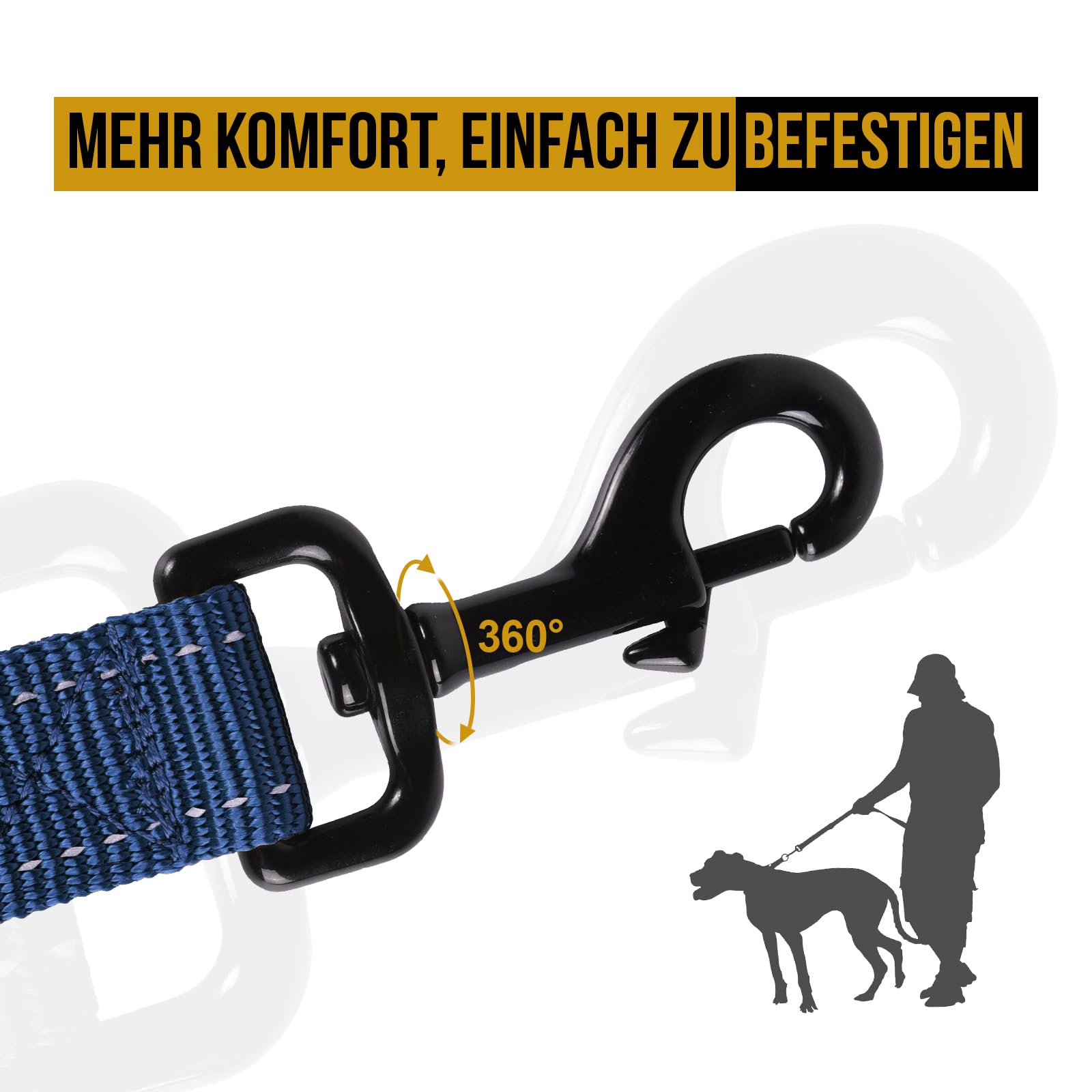 OneTigris Guinzaglio doppio con strisce riflettenti