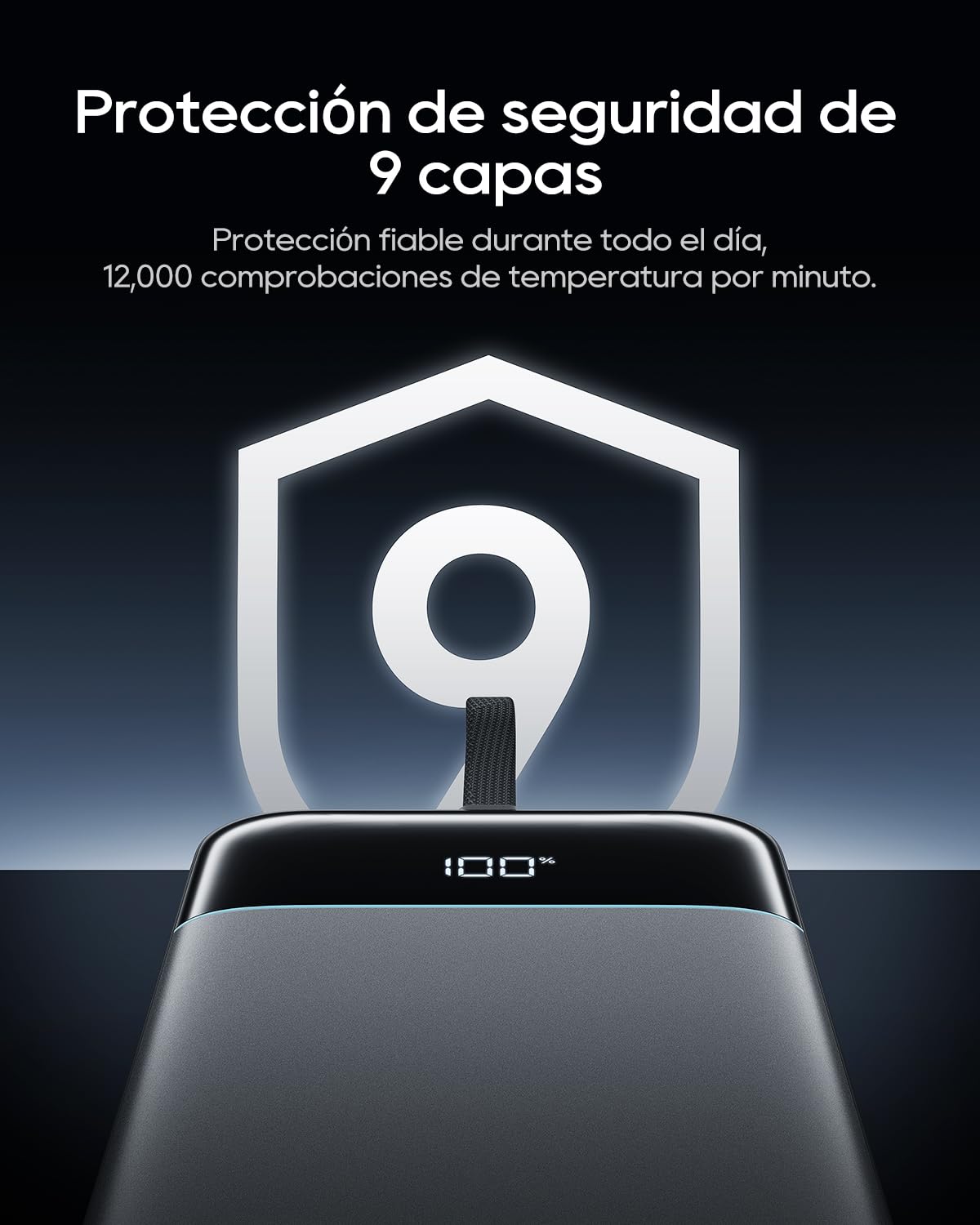 CUKTECH Power Bank 100W 25000mAh,Cargador Portátil con Cable USB-C Integrado y Carga Rápida, Batería Externa para MacBook Pro/Air, iPhone 17/16/15, Samsung, Pixel – Aprobado para Avión