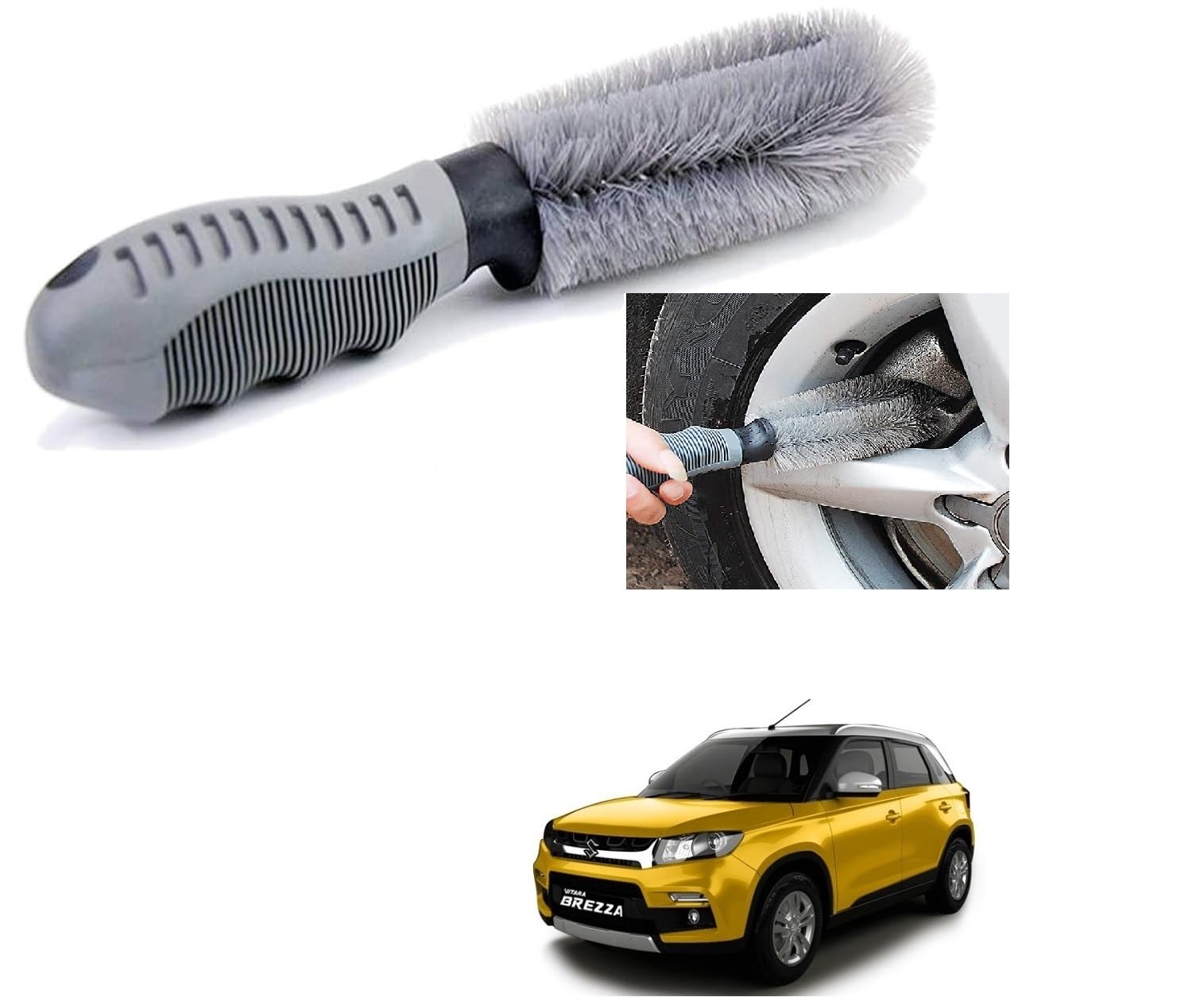 Auto Addict Car Alloy Wheel Cleaner Brush Tyre Rim for Maruti Suzuki Vitara Brezza-image-47