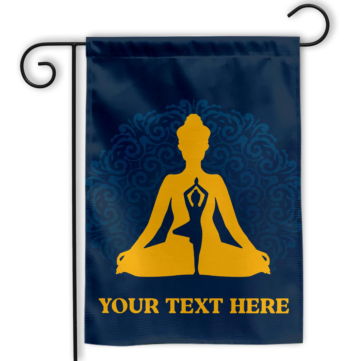 Drapeau Decoratif Exterieur Yoga Garden Flag With Mandala Art