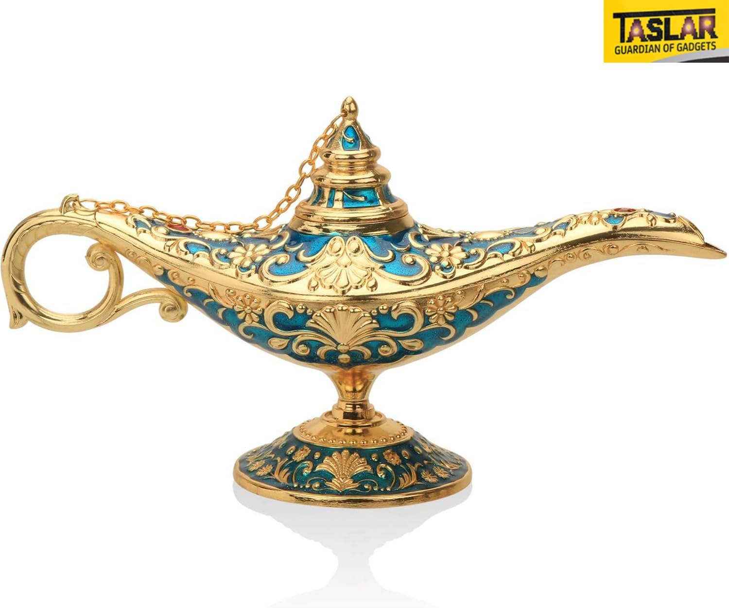 Vintage Magic Genie Aladdin Lamp Home/Wedding Collectible Elegant Rare Classic Arabic Costume Office Table Decoration and Gift for Party/Birthday (Blue)