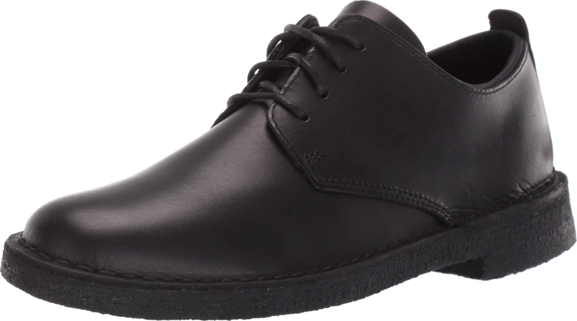 Clarks Mens Desert London Leather Lace Up Oxfords Black 6 Medium (D)