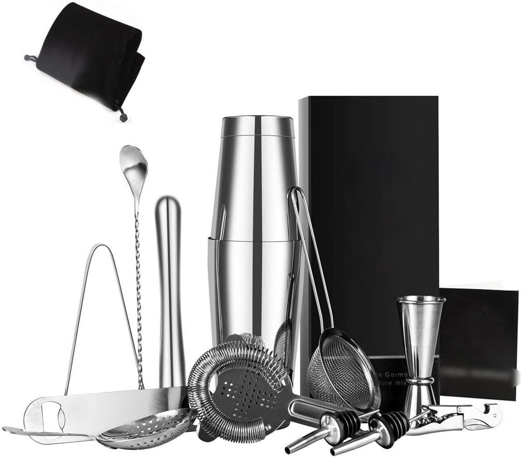 Stainless Steel Shaker Cup Complete Set Boston Mixer Bar Barware Bartending Tools Pot