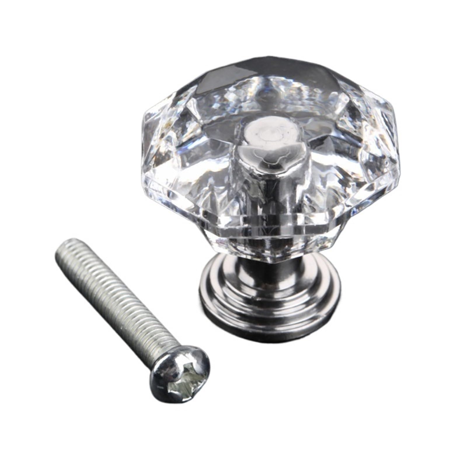 DCUIPG 10pcs 24mm Crystal Cabinet Door Knob for Dresser Drawers