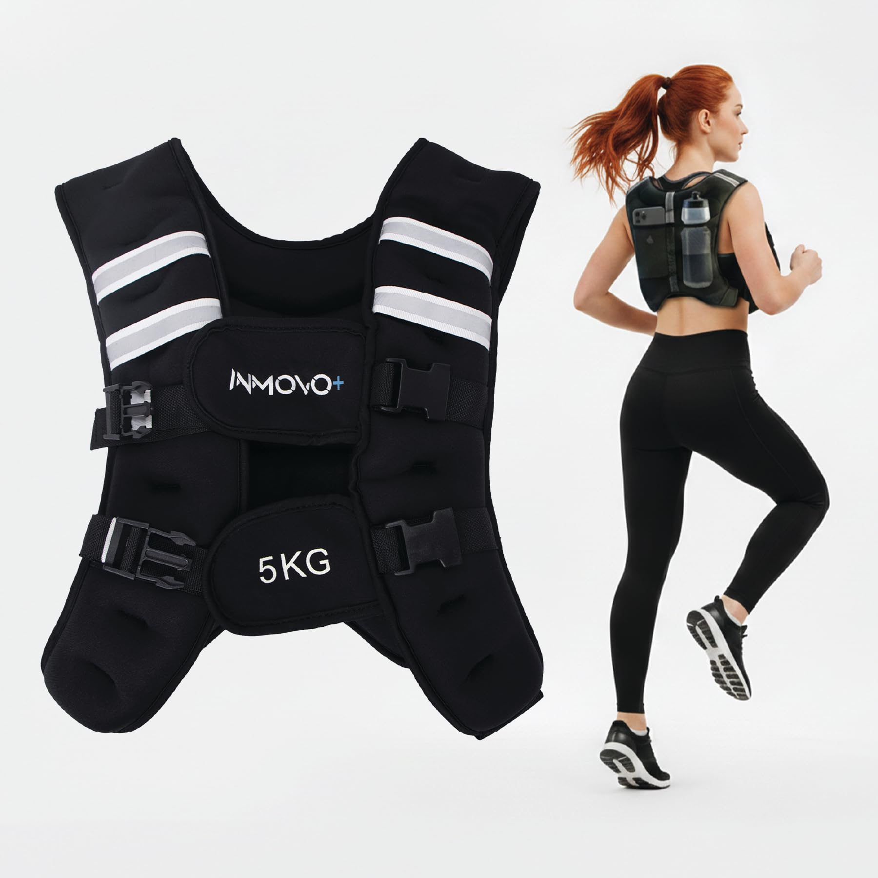 Weighted Vest for Women 5KG 10LB Fixed Weight Training Vest for Women Men Adjustable Straps Odor-Resistant Neoprene Large