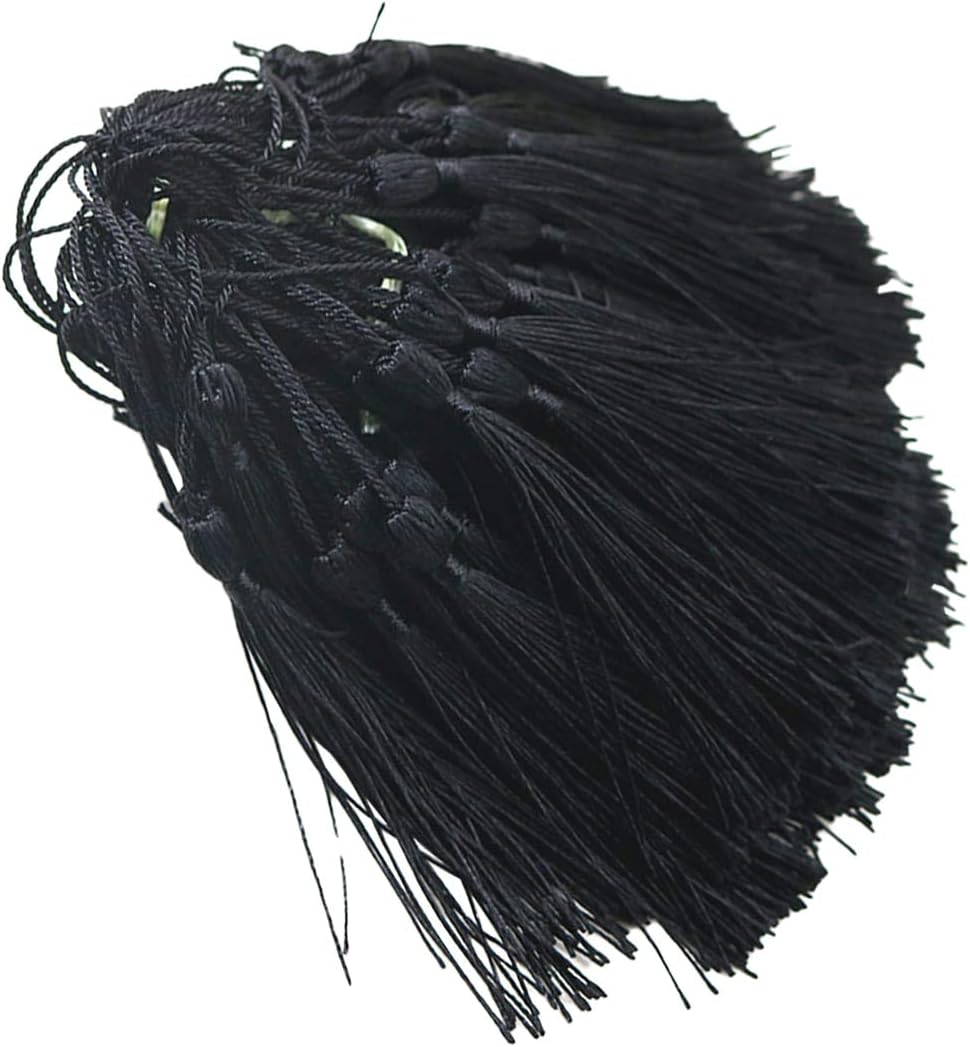 MSCFTFB 120 Pieces 5inch Silk Floss Tassels with Hang Loops Mini Tassels Mala Tassel