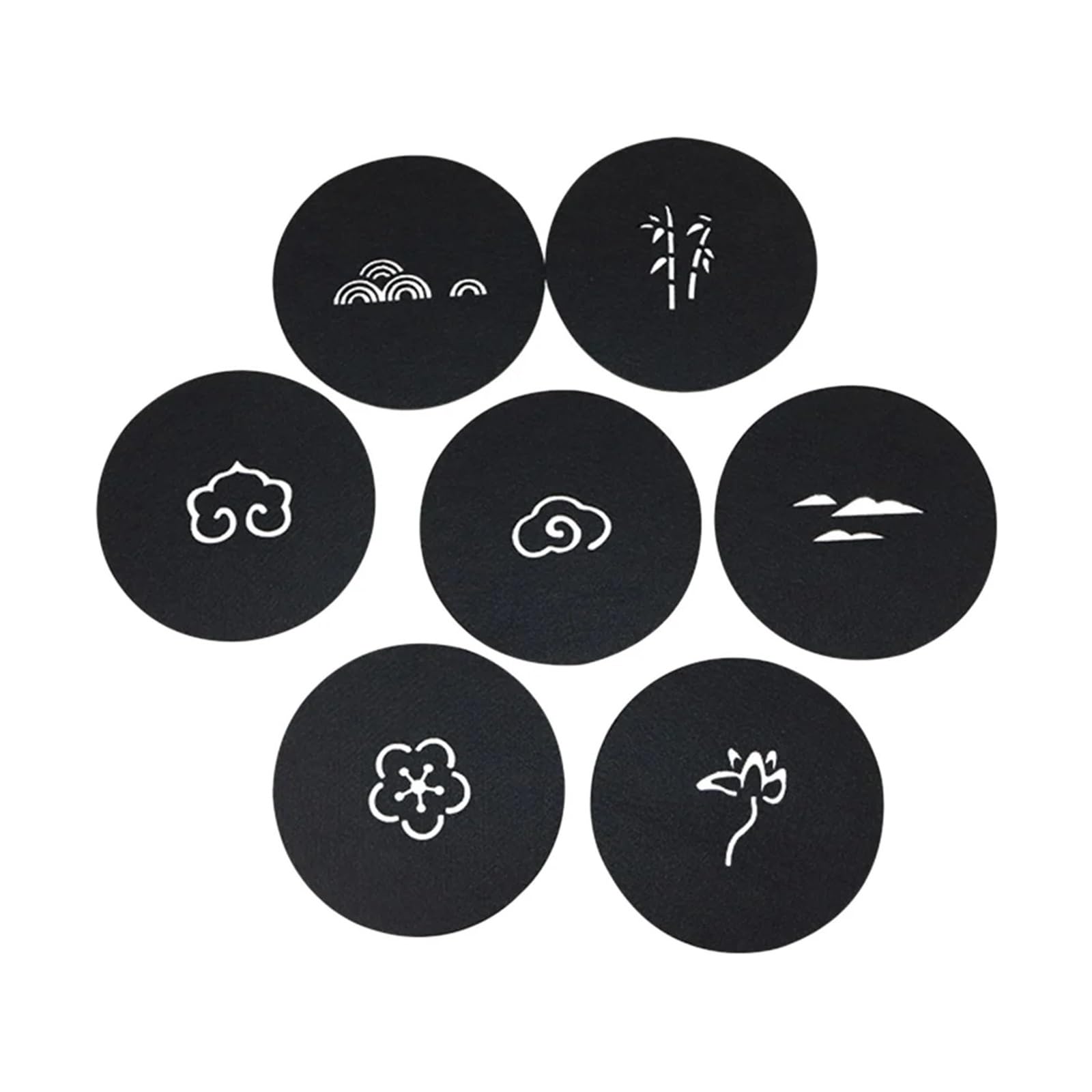 35Pcs Felt Cup Coasters Heatproof Absorbent Flower Cloud Patterns for Kitchen Table Desk