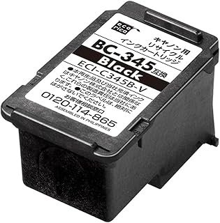 エコリカ キヤノン BC-345対応リサイクルインク 通常容量 ブラック/顔料 TS203 TS3130 TS3130S TS3330 残量表示非対応 封筒パッケージ【Amazon.co.jp限定】
