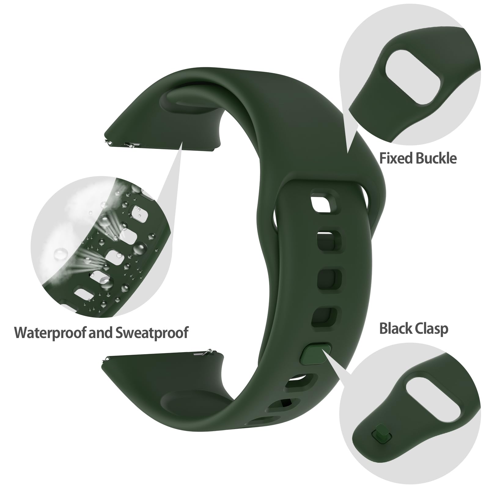 WD&CD 2 szt. Pasek kompatybilny z Xiaomi Redmi Watch 3 Active, wymienna bransoletka silikonowa sportowa