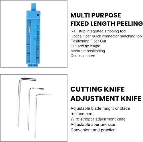 Miniatura 8 de Kit de herramientas de fibra óptica, 15 piezas, accesorio 3 en 1, cuchilla de fibra óptica, interfaz de 0.098 in, medidor de potencia de fibra