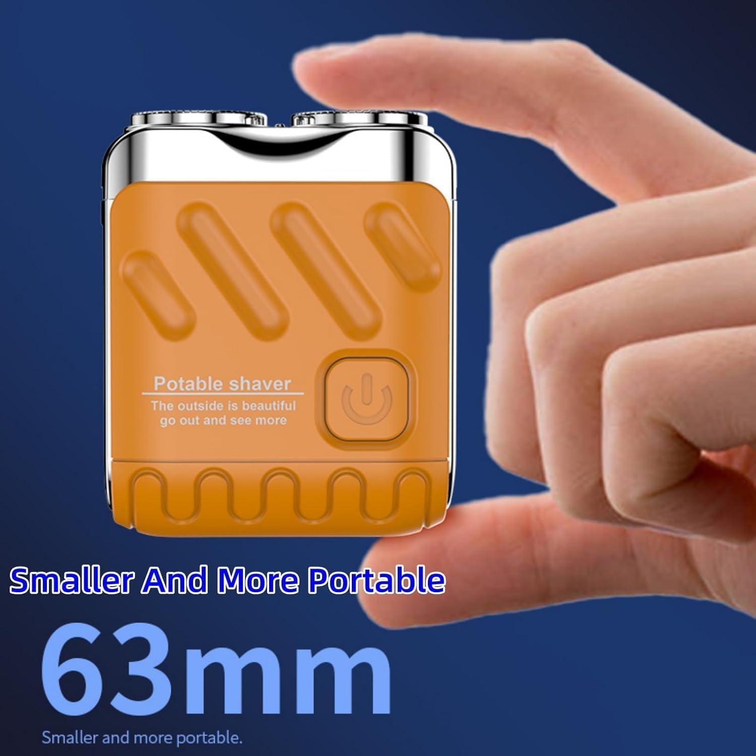 R-12 Luggage Electric Shaver, Beard Shaver Mini and Portable Suitcase Design, Electric Mini Razor Portable Electrics Shavers, USB Rechargeable One-Button Long Lasting for Home Travel (Orange) - Image 5