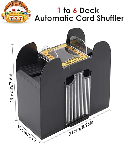 Miniatura 2 de FAMKIT Barajador de tarjetas, barajador automático de tarjetas de póquer, barajador de tarjetas a pilas, máquina eléctrica de barajado de casino