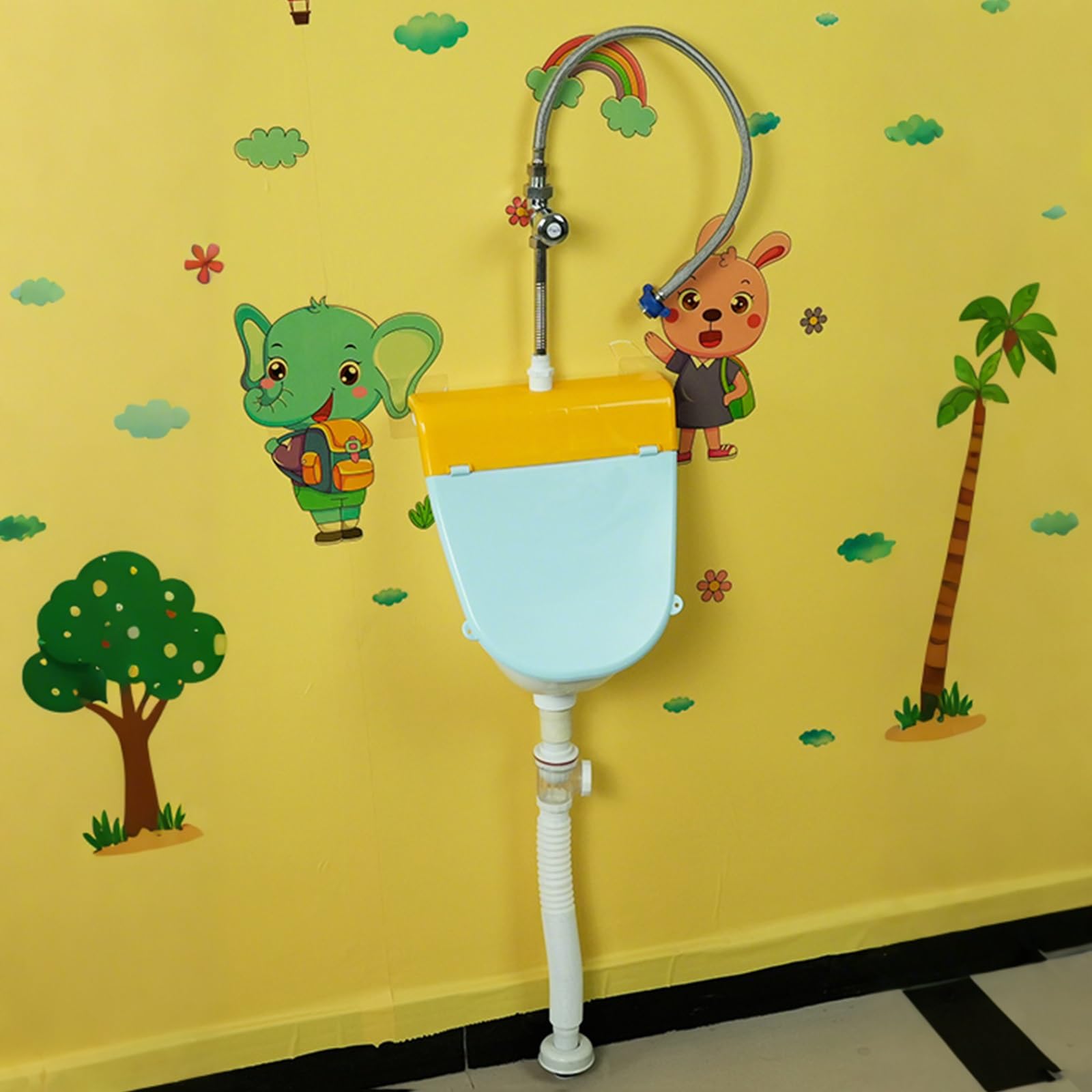 Inodoro de plástico para exteriores con manguera y orinal portátil de pared
