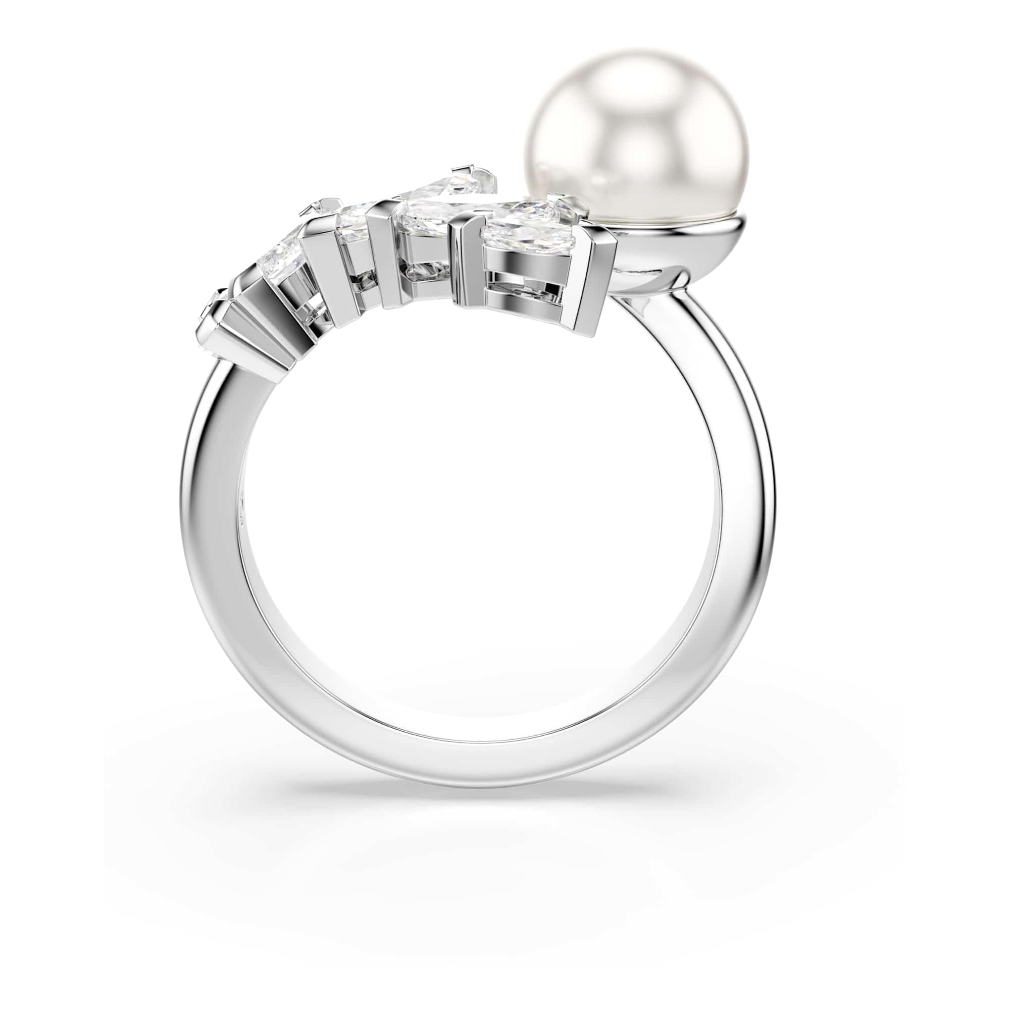 Swarovski Mesmera Kollektion Open Ring, Crystal Pearl, Marquise Cut, Weiß, Rhodiniert