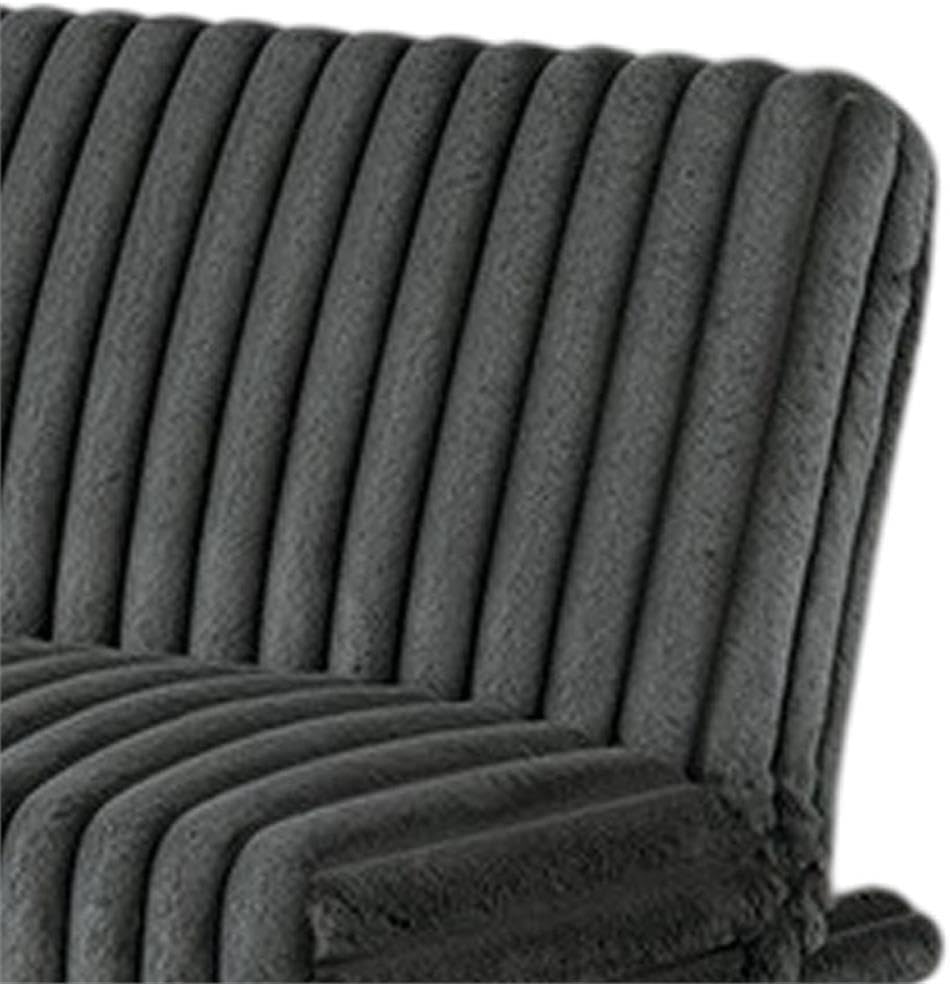 Pemberly Row Fold-Out Futon Sofa Bed, Dark Gray Fabric Upholstery, Modern Chrome Metal Legs, Engineered Wood Frame, Plush Foam Cushioning, Space-Saving Design for Small Areas, Guest Rooms, and Studios