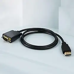 Cabo HDMI para VGA 1,8 m (6 pés) - Cabo conversor unidirecional macho para macho, 1080p Full HD, compatível com laptop/desktop