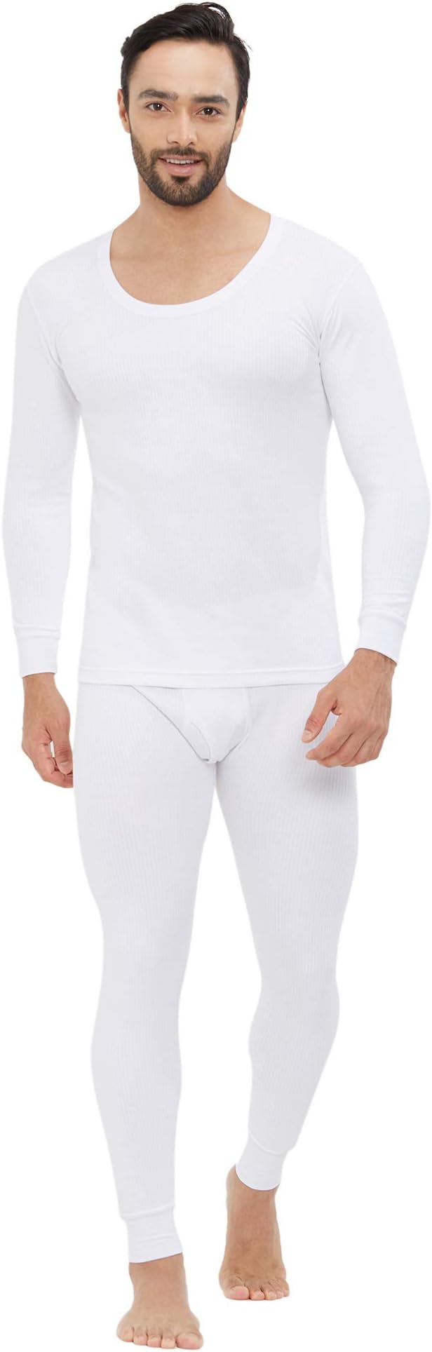 – AM-PM MEN'S INNER FULL BODY THERMAL SET - WHITE