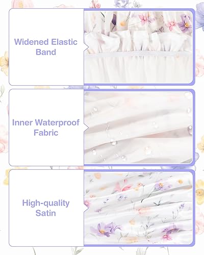 Miniatura 3 de Auban Gorros de ducha, gorro de ducha impermeable para mujer, de pelo largo, doble capa, reutilizable, con forro de PEVA suave y cómodo, no se