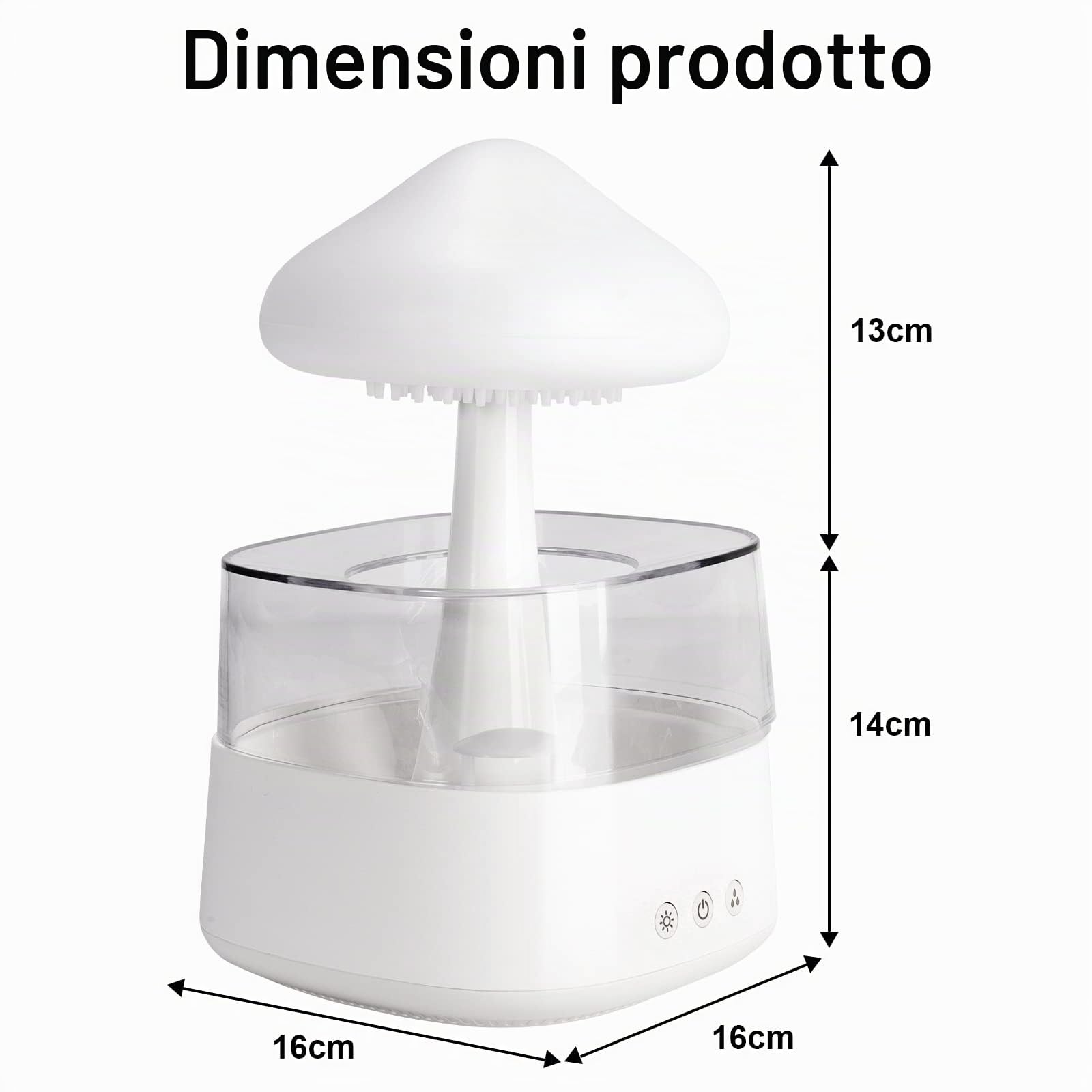 MIFXIN Raining Cloud Luce notturna Aromaterapia Diffusore di oli essenziali con 7 colori luci LED Micro Umidificatore Scrivania Fontana Comodino (bianco)