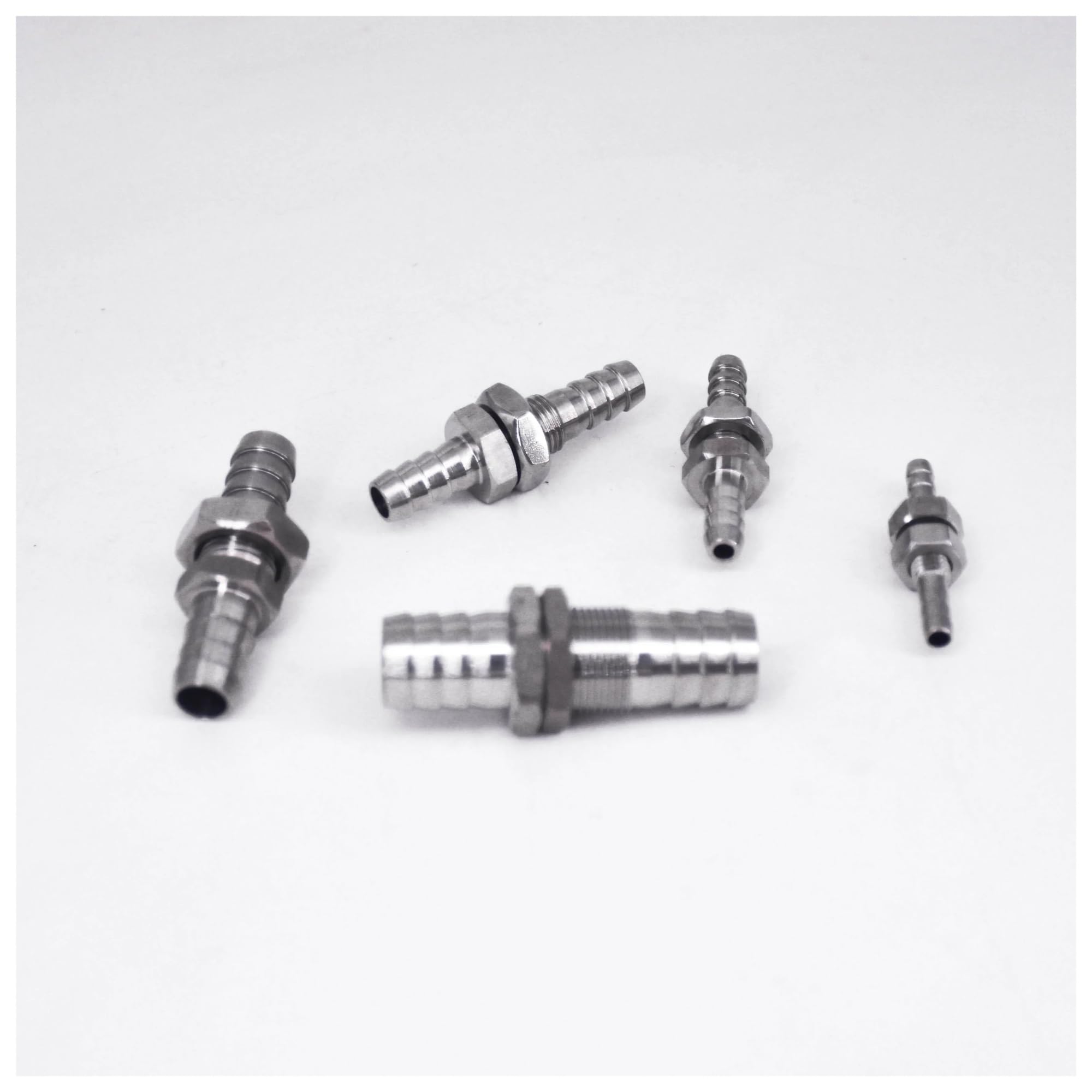 2,5 3 4 6 8 10 12 13 14 16 19 20 25 32mm espiga for manguera igual reducción 304 conector de montaje de tubería de cola de manguera de mamparo de acero inoxidable(1/4" OD x 1/4" OD x 1/8" Male NPT)