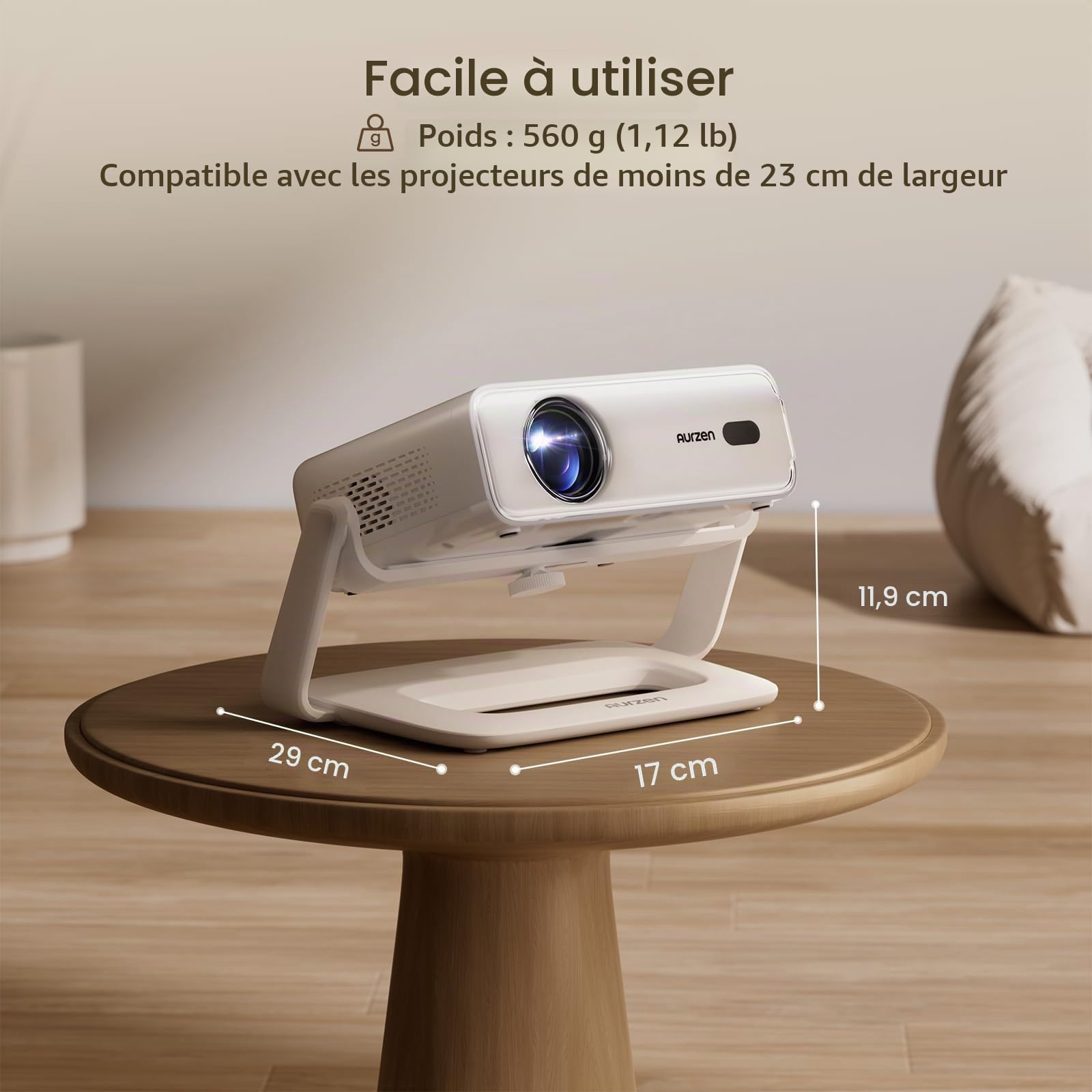 Aurzen Trépied pour Vidéoprojecteur avec Support Multi-Angle