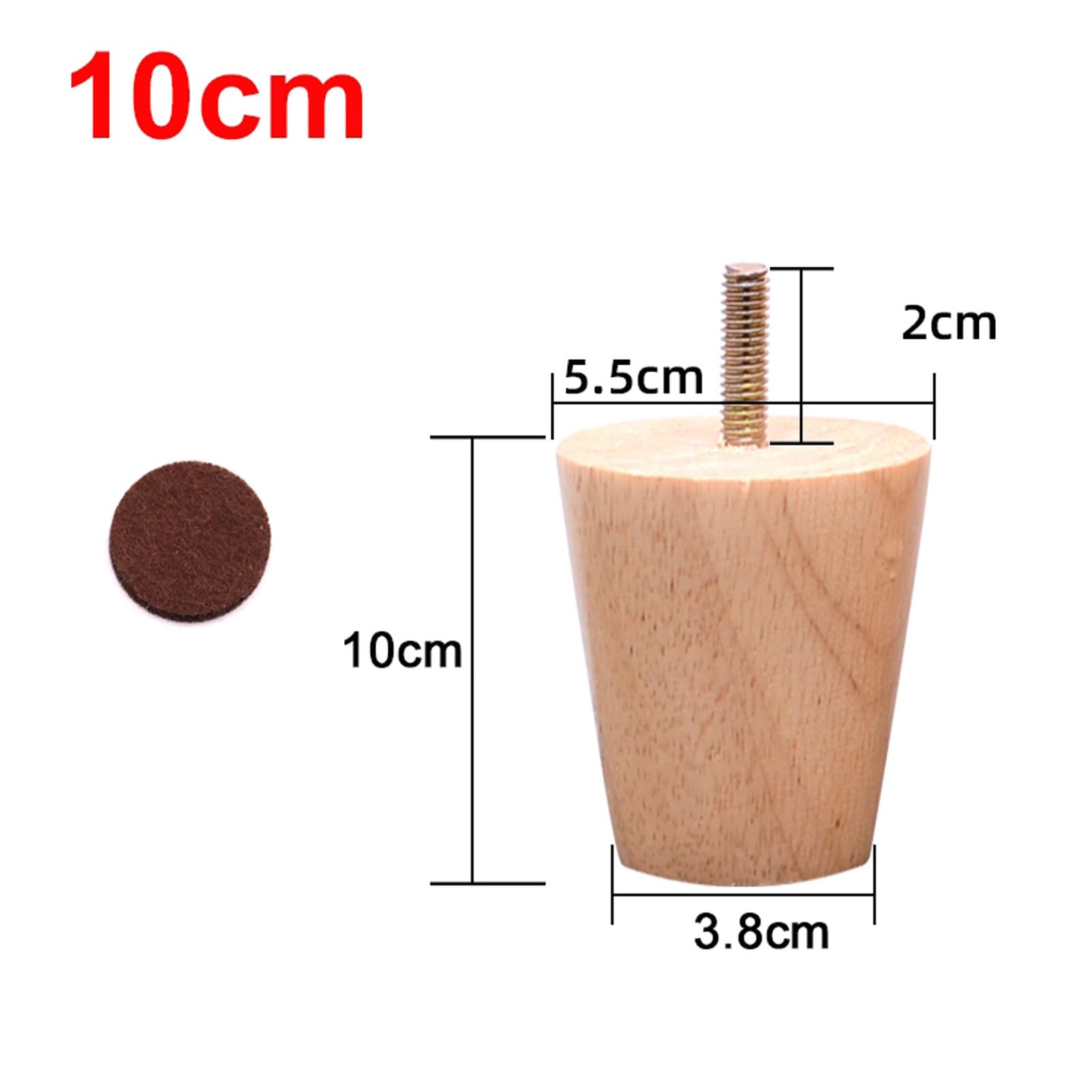 4 szt. drewnianych nóżek meblowych, naturalne, lite drewniane nóżki do sofy, wymienne nóżki do szafki, krzesła, sofy, stolika kawowego i szafki RTV (10 cm (3,9 cala))