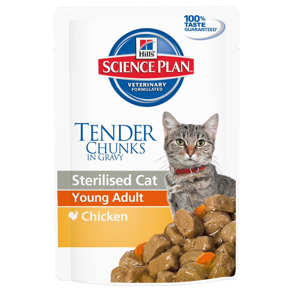 SCIENCE PLAN Hills, Science Plan Sterilised Cat Young Adult Wet Food With Chicken, 85 grams