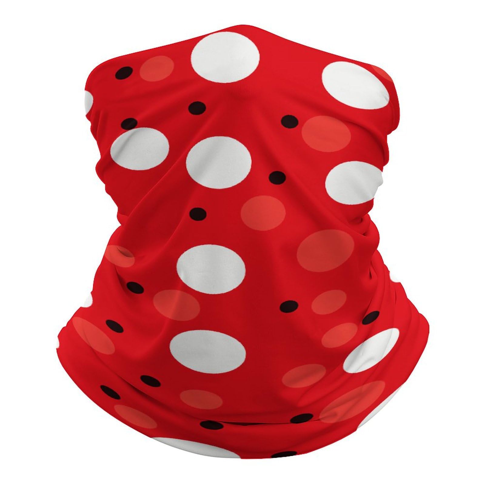 QMNRTK Red White Polka Dot Balaclava UV Protection Face Mask Breathable Neck Gaiter Ski Mask for Men Women Headwear Bandana Elastic Face Scarf