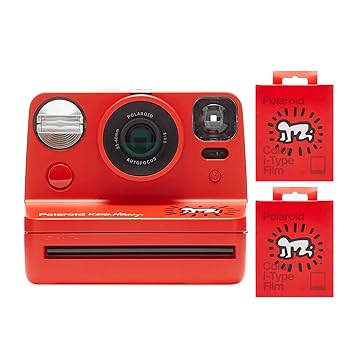 Polaroid Originals Now i-Type Instant Camera (Keith Haring Edition) Everything Box w/Keith Haring Film (2-Pack) Bundle (3 Items)