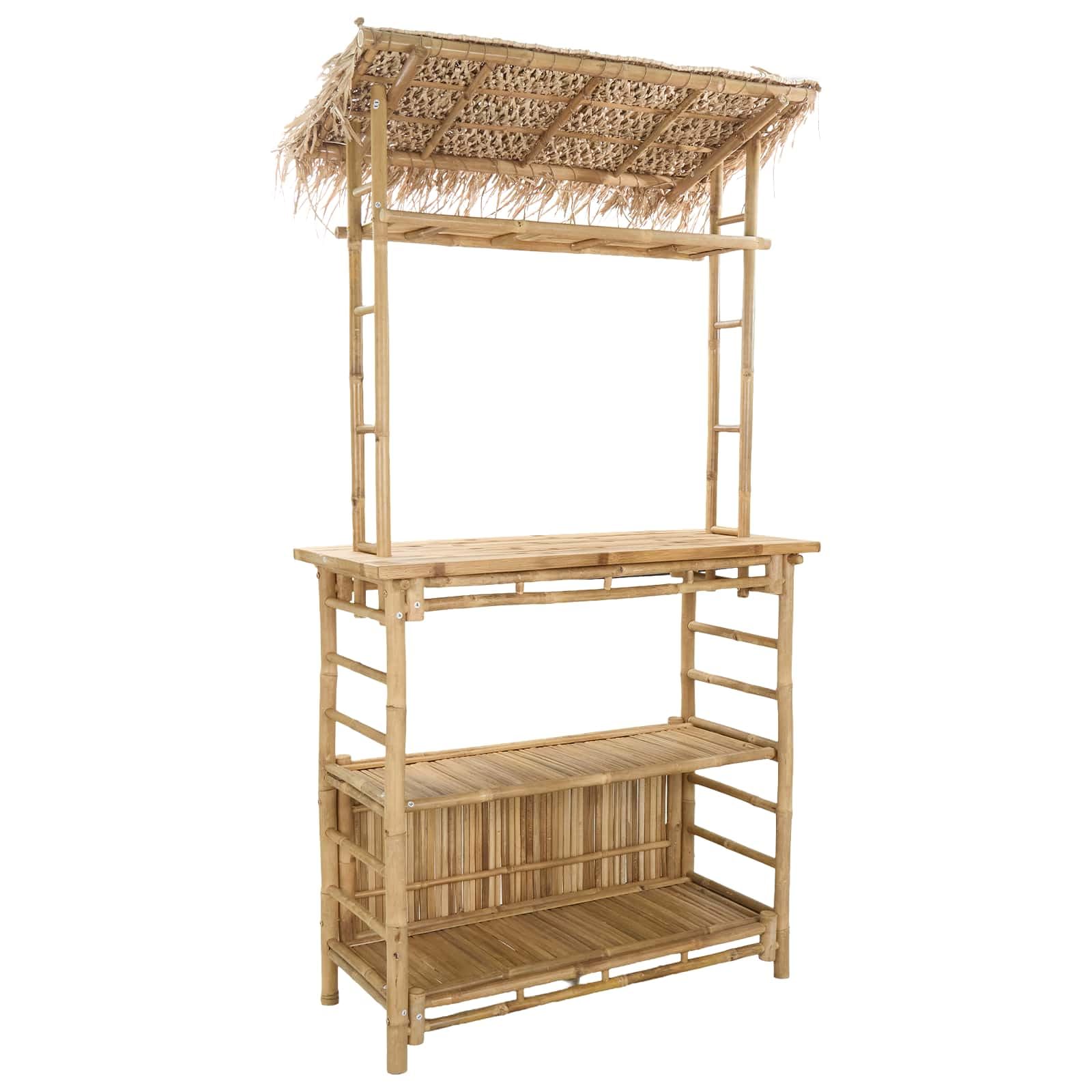 vidaXL Table de Bar extérieure Naturel 110 x 50 x 209 cm Bambou