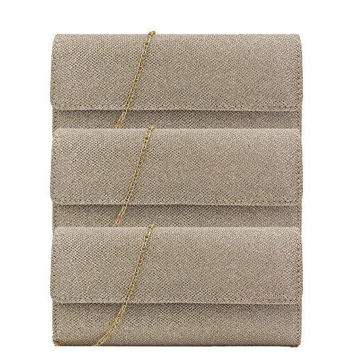 Sac à bandoulière étincelant pour femme avec strass et paillettes de soirée kaki