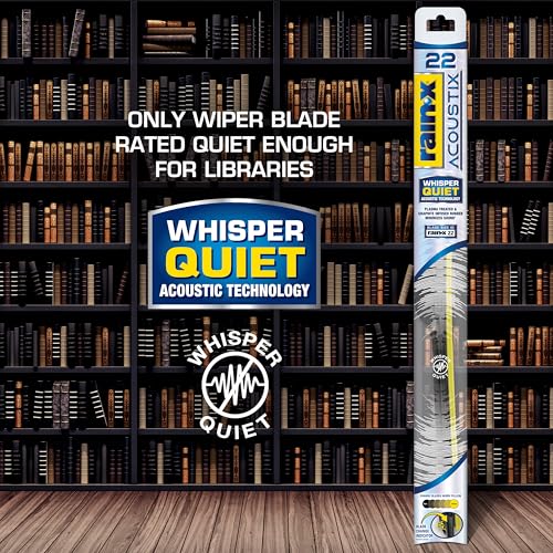 Image of Rain-X Acoustix 20 inch Wiper Blades (Pack Of 1), Whisper Quiet Automotive Replacement Windshield Wipers, Plasma Treated & Graphite-infused Coating for Smooth Performance & Long-lasting Durability