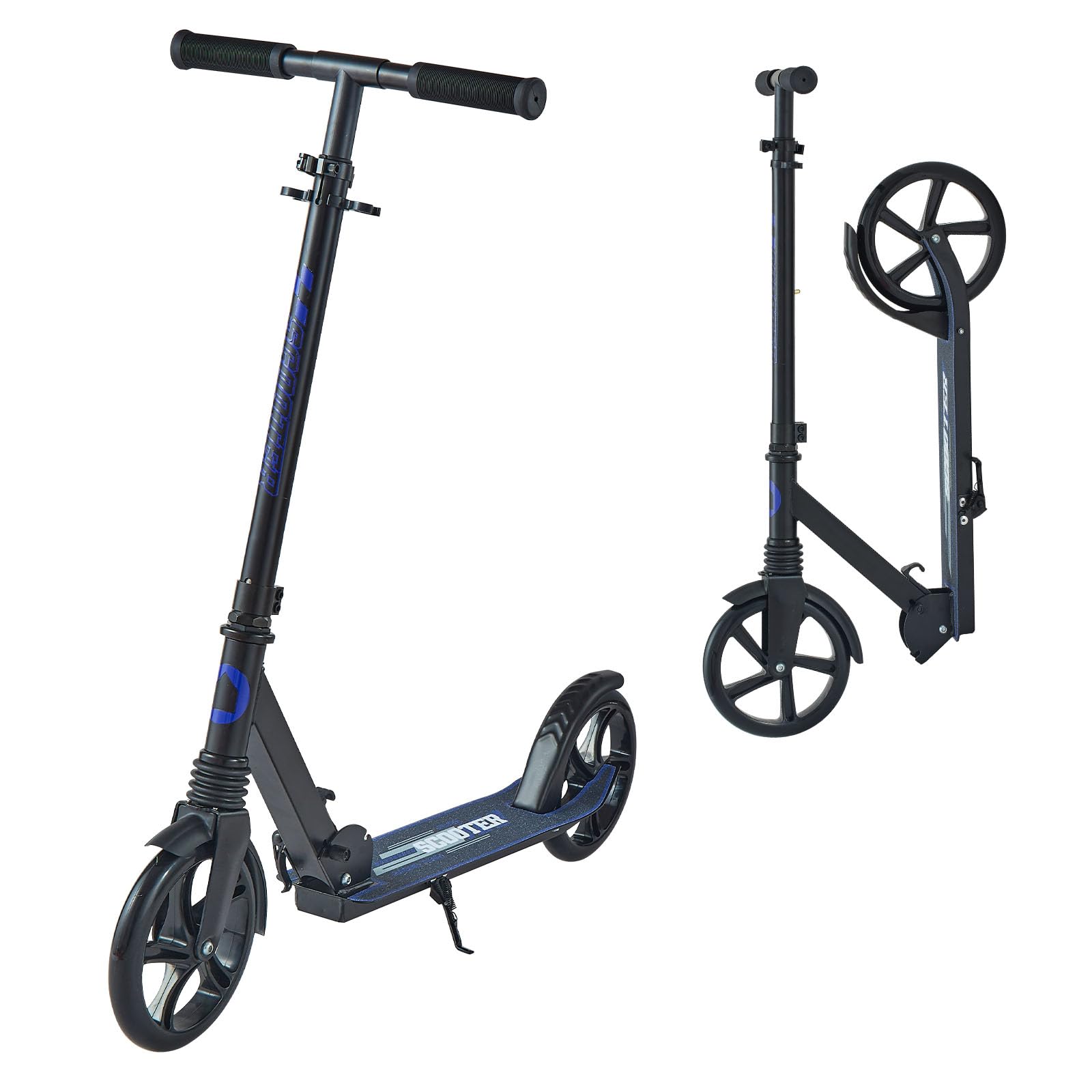 VEVOR Monopattino con 2 Ruote per Bambini da 8 Anni, Monopattino Pieghevole per Mobilità Urbana Carico max. 100kg Altezza Regolabile a 3 Livelli, Pedana Antiscivolo e Freno a Pedale, Nero Viola