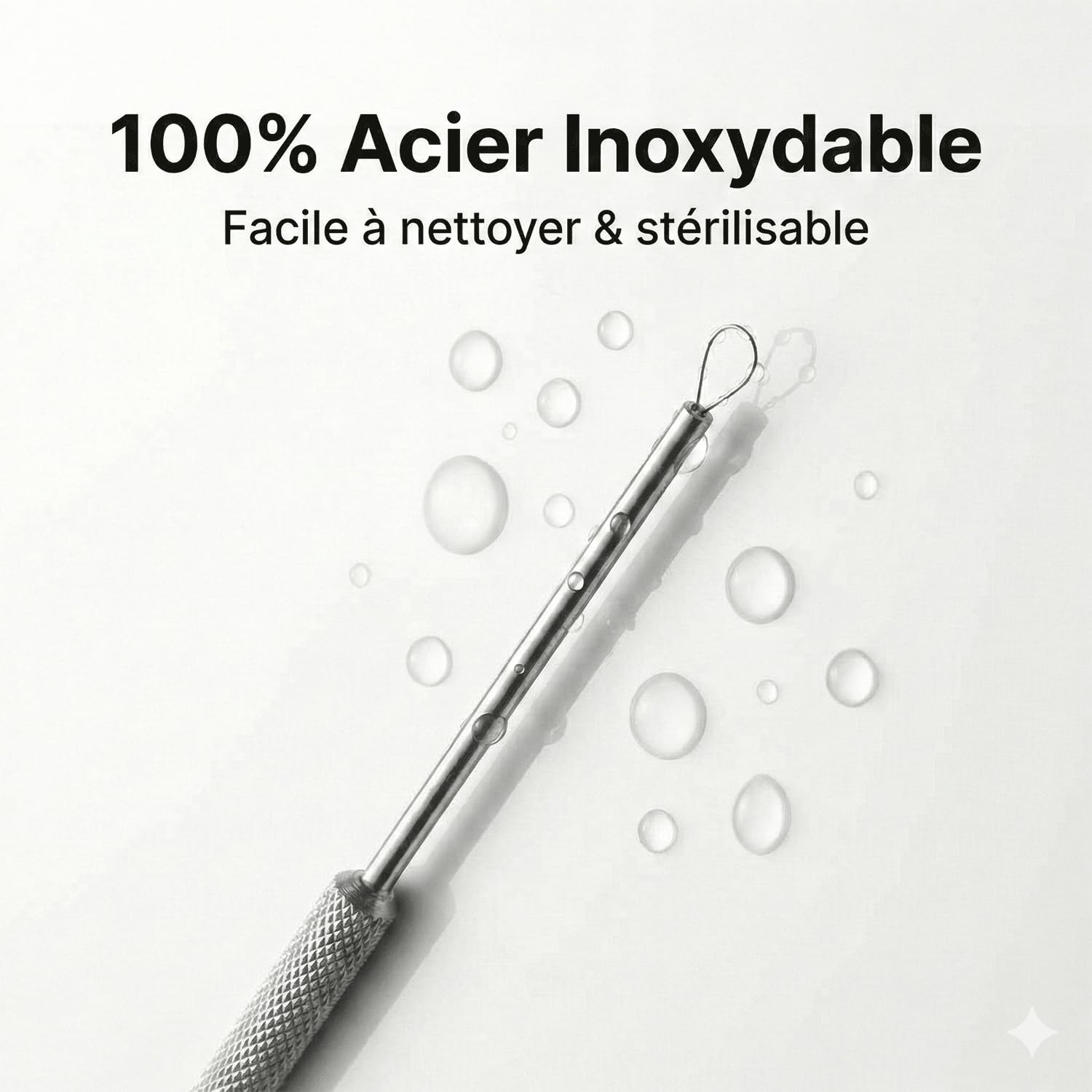 May Cure-Oreille Boucle Billeau – Nettoyeur d'Oreilles Acier Inox, Boucle Fine – Enlever Cérumen en Sécurité – Réutilisable, 16,5 cm