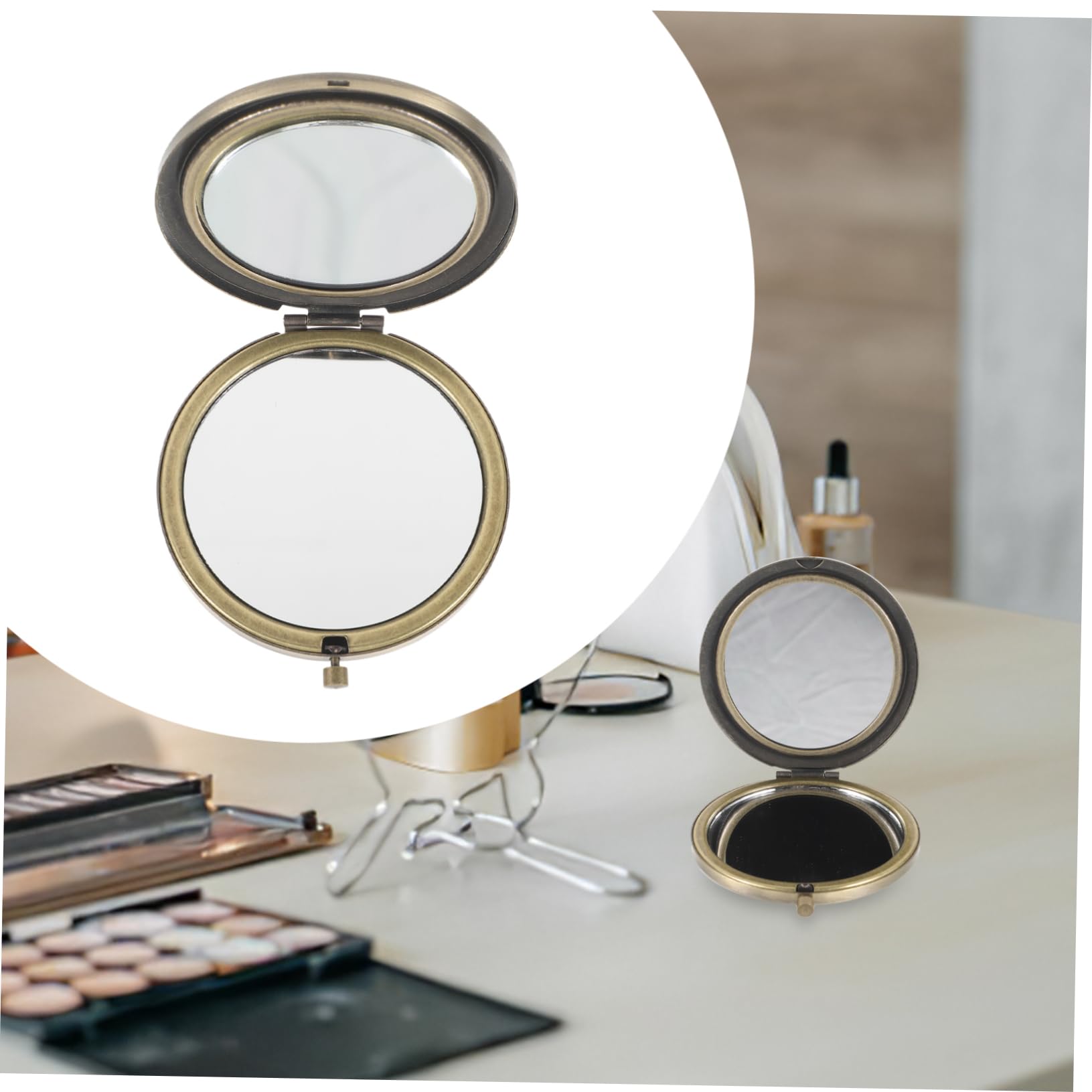 minkissy 4stücke Handspiegel Retro Klappspiegel Kompakter Kosmetikspiegel Für Doppelseitiger Schminkspiegel Mit Hochauflösender Für Und Make-up-