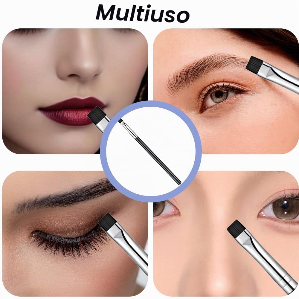 Pennelli per Sopracciglia, Pennello per Eyeliner, Pennello per Eyeliner Piatto, Pennello da Trucco, per Occhi, Sopracciglia, Ombretto, Labbra