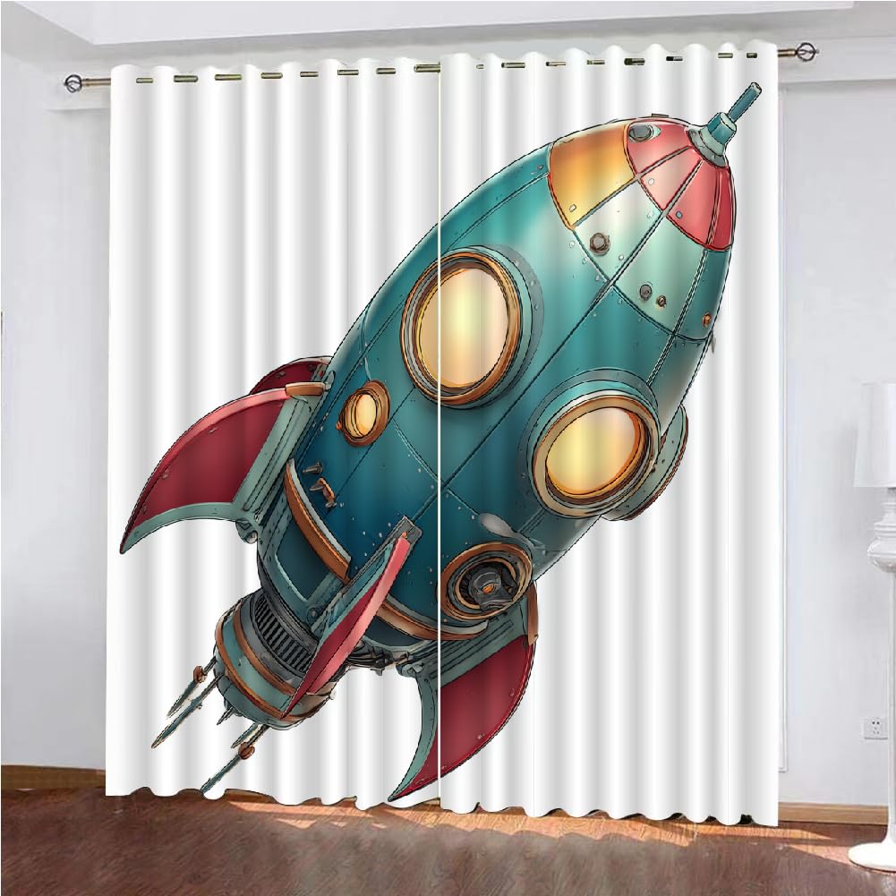 Rideaux isolants thermiques vaisseau spatial bloquent la lumière du jour lot de 2 salon chambre