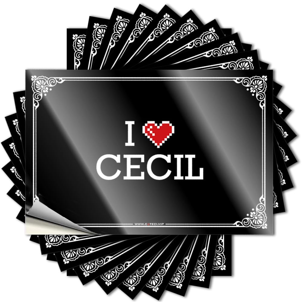 Decals Mimosa Bar Decor Custom Stickers, Door Waterproof I Love Cecil for Hydro Flask | Southern Vinyl Decals for Narrow Holiday Gift(12X18CM)