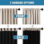 100% Blackout Curtains for Bedroom with Black Liner Full Room Darkening Curtains 54 Inches Long Thermal Insulated Back Tab/Rod Pocket Window Treatment Drapes for Living Room, Natural, 2 Panels