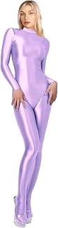 200D High Stretch Opaque Shiny One Piece Swimsuit with Back Zipper
