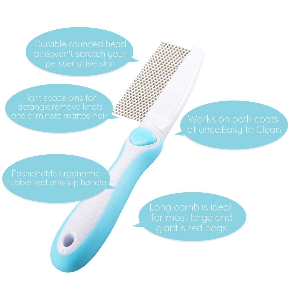 Ordermore Long Teeth Pet Comb,Stainless Steel Comb for Dogs & Cats,Pet Hair Comb for Home Grooming Kit,Effective Remove Tangles, Knots and Matted Fur : Everything Else