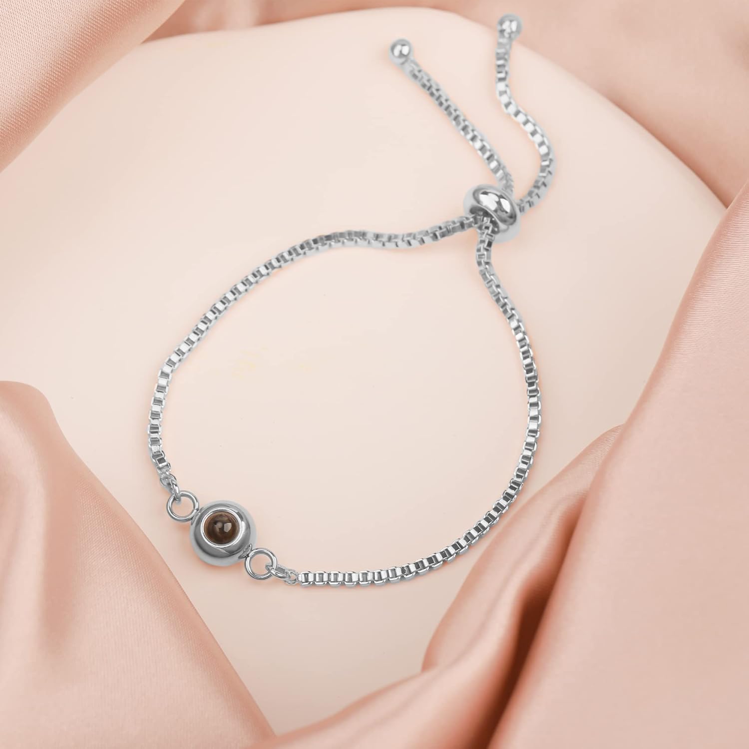 Custom Photo Bracelet Personalized Photo Projection Bracelet Box Chain Circle Photo Bracelets with Picture Inside for Women/Men/Couple/Friends - Image 5