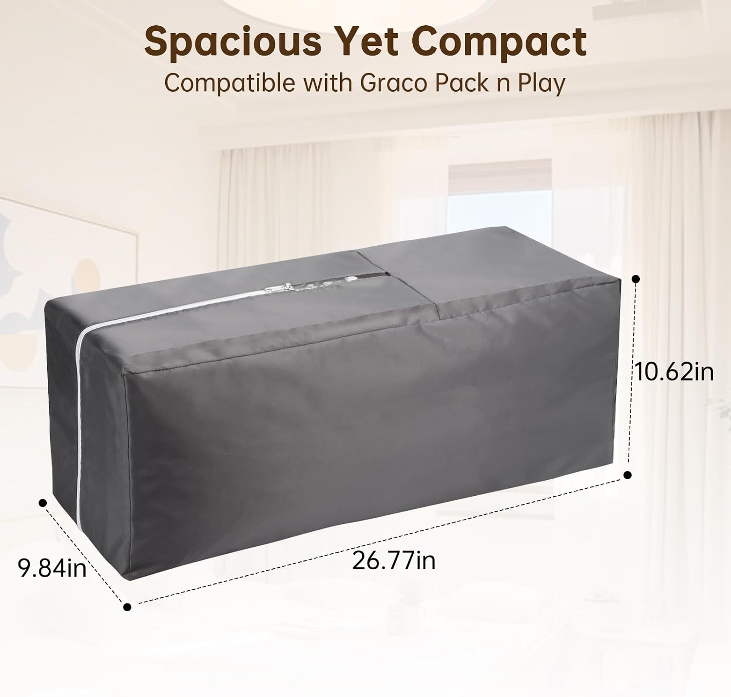 Carrying Bag Compatible with Graco Pack n Play - Travel Bag, Lightweight Playard Storage Duffle Bags with Zippers, Easy to Carry, Foldable Duffle Bags for Travel and Storage thumbnail