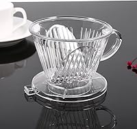 Vista 5 de Fdit Filtro de café reutilizable transparente en forma de cono para cafetera de café listo para set Joe taza individual cafetera portátil gotero