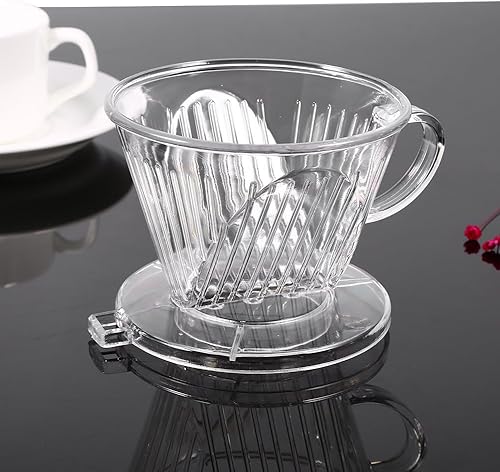 Miniatura 6 de Fdit Filtro de café reutilizable transparente en forma de cono para cafetera de café listo para set Joe taza individual cafetera portátil gotero