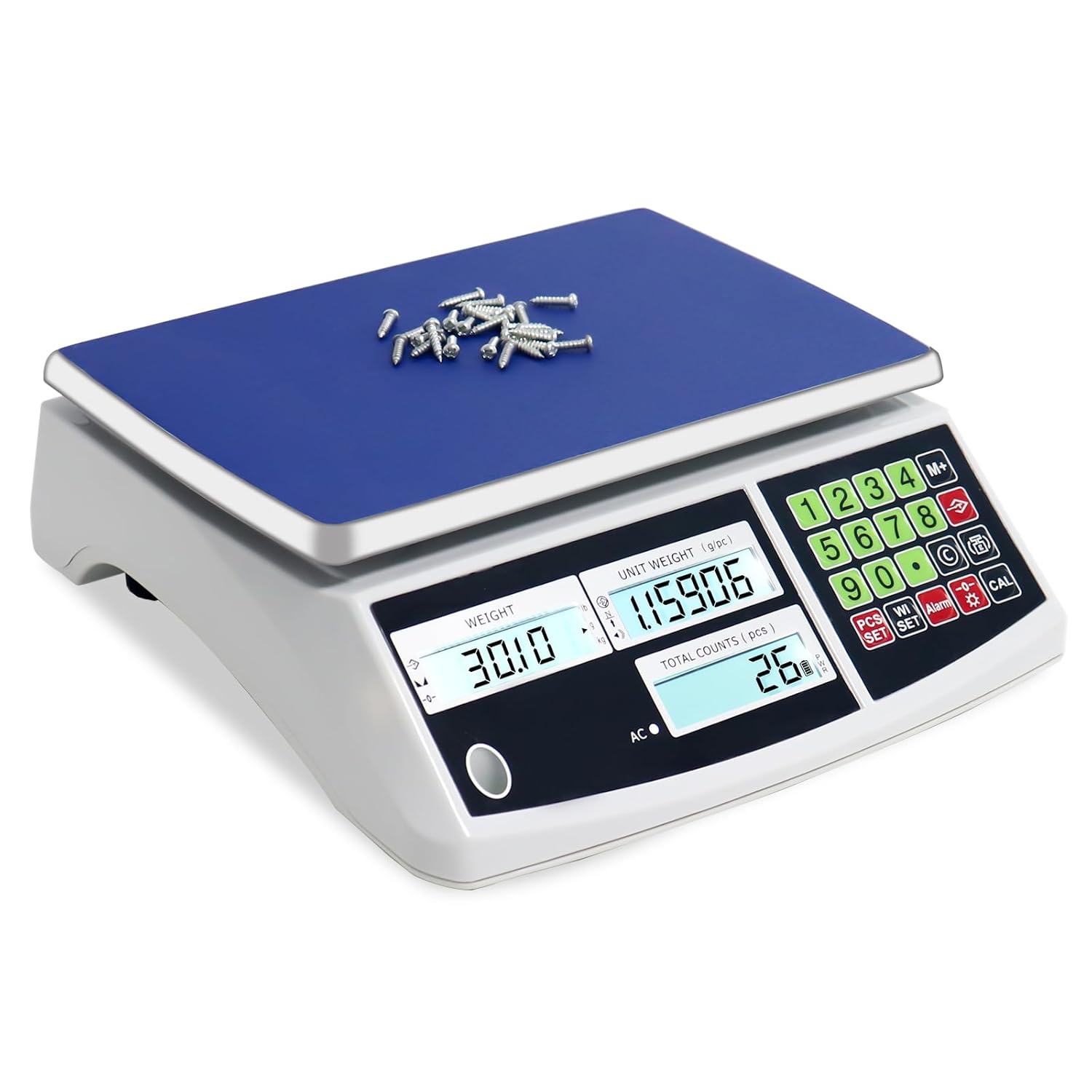 Industrial Counting Scale (30kg/66lb, 0.1g), g/kg/lb, Coin Scale, Precision Electronic Gram Scale for Parts and Coins,Digital Inventory Scale with Alarm Mode