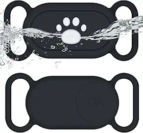 Suporte de coleira para cachorro Samsung Galaxy SmartTag2, pacote com 2 capas de silicone antiperda à prova d'água para Galaxy Smart Tag 2 para coleiras de gato e cães de estimação