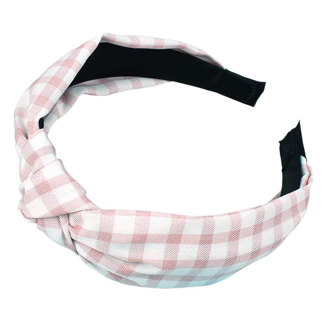 BUKEZH Womens Fashion Velvet Bow Plaid Headband New Beautiful Striped Hairband Bow Tie Velvet Wide-Brimmed Headwrap (G - Pink) : Beauty & Personal Care