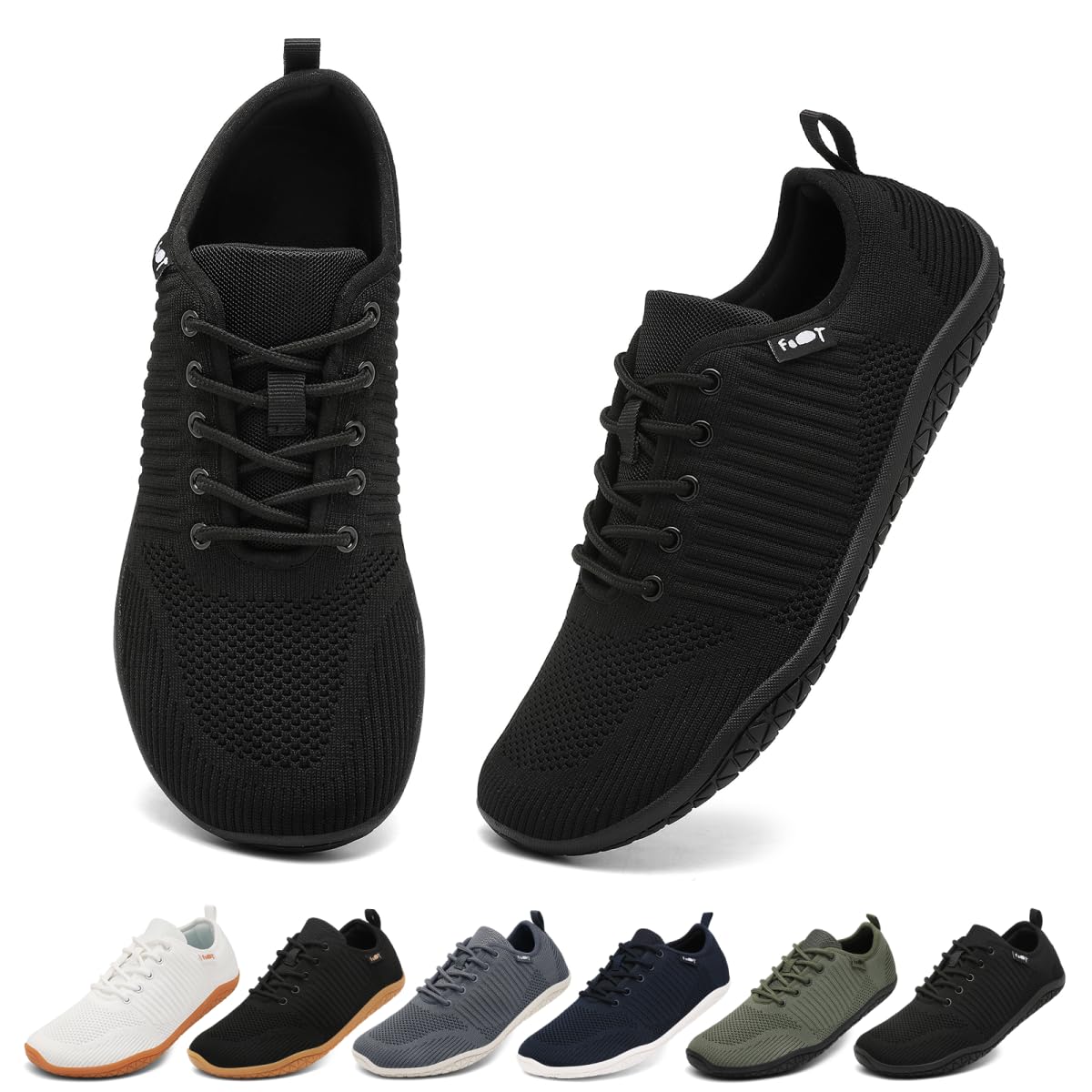 Geweo Barfuss Schuhe Damen Herren Barfußschuhe Laufschuhe Barfuß Sneaker Breite Zehenbox Zero-Drop Sohle Leicht Atmungsaktiv rutschfest Gr.37-47
