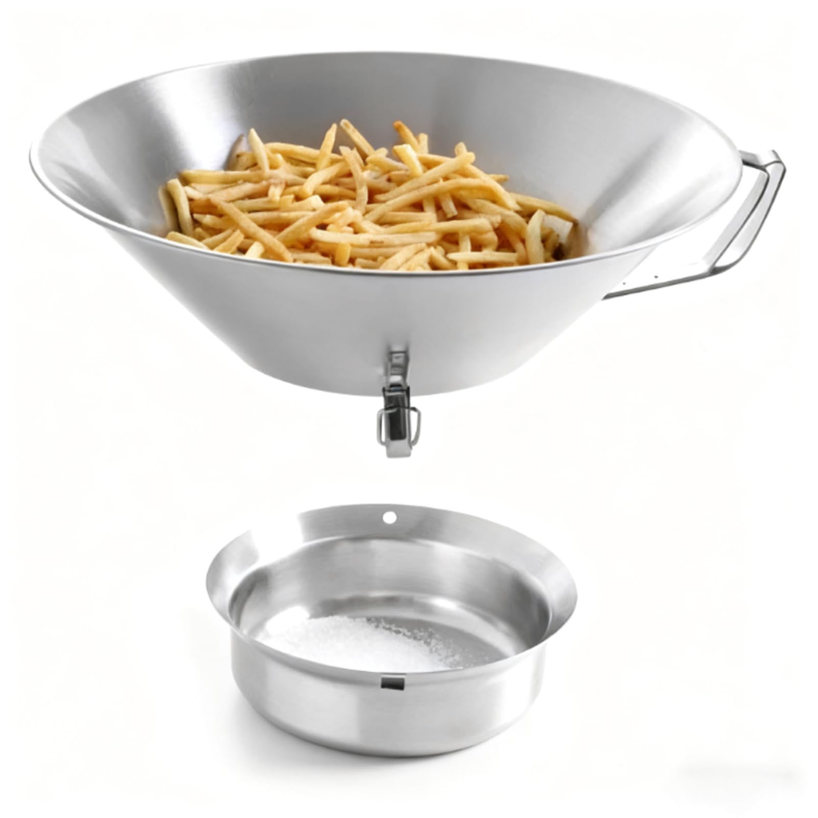 Passoire à huile pour frites en acier inoxydable 304 – Entonnoir à graisse avec bol d’égouttage et récipient de récupération d’huile – Accessoire de cuisine domestique et commerciale